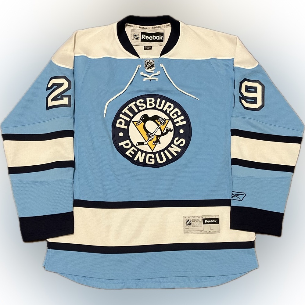 Pittsburgh Penguins Marc Andre Fleury Blue Alternate Reebok NHL Hockey Jersey L
